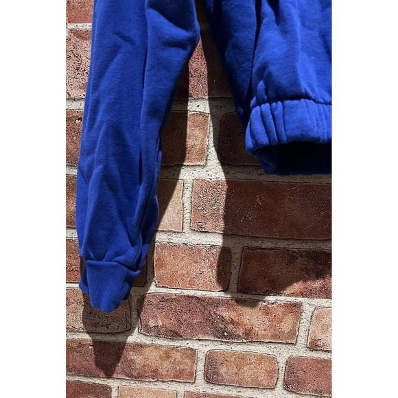 H & M Womens Cropped Hoodie Sweatshirt Long Sleeve Cuffed Blue Size 10-12 Small - Picture 5 of 6